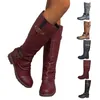 Stiefel Damen Low Heel Mid Calf Moon Wanderschuhe Damen Arbeit Warm Vintage Winter Reißverschluss Breit