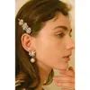 To Reins Vintage Fancy Jewelry Hight Quality Crystal Flower Pearl Earrings Hair Clip Woman Boutique Charm Lovely Wedding Gift 240311