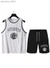 Men's Tracksuits Mens basketball uniform two-piece sleeveless T-shirt outdoor running sportswear short sleeved custom team uniform Q240314