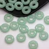 Pendant Necklaces 50Pcs 12mm Ancient Style Peace Buckle Imitation Jade Colored Glass Beads For Jewelry Making DIY Accessories