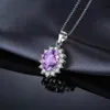 JewelryPalace Collana con ciondolo in argento sterling 925 con ametista naturale Diana da 17 ct per le donne Gioielleria raffinata alla moda senza catena 240311