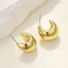 Stud Oorbellen Vintage Chunky Dome Drop Voor Vrouwen Glanzend Roestvrij Staal Dikke Teardrop Earring Sieraden E431