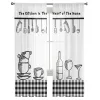 Curtains Kitchen Utensils Plaid Tulle Curtains for Living Room Chiffon Voile Sheer Window Curtain for Bedroom