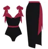 Damenbadebekleidung 2024 Einteiliger Badeanzug für Frauen mit Rock Push-Up-Badeanzug Monokini Beach Bodysuit Wear