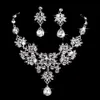 Örhängen halsband kmvexo flera färger vatten droppe bröllop brud formella party prom smycken set crystal rhinestone brudar sets288f