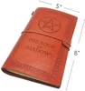 Livre des Ombres Journal relié en cuir Fux Journal vierge et ligné 150 pages Enregistrements de sorts Grand Pentacle Magick Cadeaux 240307