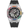ONOL* Authentic Brand Fashion New Rainbow Diamond Fully Automatic Mechanical Mens Watch Silicon Tape Waterproof