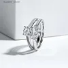 Anéis de cluster Lesf 1 quilates redondo moissanite diamante anel de casamento para mulheres presente de noivado joias da moda frete grátis l240315