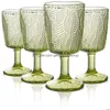 Wijnglazen Vintage Groen Glas Reliëf Bloemenpatroon Antislip Veilige en giftige materialen Verscheidenheid aan Ocns Drop Delivery Huis Tuin Dhrwl