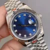 Nuovo famoso orologio di marca Moda automatico meccanico quadrante colore misto 41mm Dimensioni orologio da uomo in acciaio inossidabile vetro zaffiro chiaro orologi orologio di alta qualità orologio blu