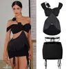 Stage Wear Sexy Latin Dance Clothes Summer Women Flower Fringed Tops Black Skirt Adult Performance Clothing Practice NV19727