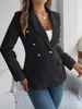 Ternos femininos senhora do escritório moda blazer primavera/verão casacos 2024 magro sólido botões terno bolso manga longa jaqueta para o sexo feminino