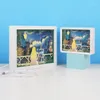 Cadres LED veilleuse papier découpé boîte Kawaii fille peinture cadre photo lampe de chevet pour chambre décor cadeaux pour enfants