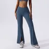 Lu Align Lemon midja Yoga Sports Fiess High Dance Casual Bell-Bottoms Wide Leg Pants for Women Gym Push Ups Workout Sexig andningsbar jogger