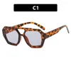 Sonnenbrille Retro Doppelbrücken Damenmode Luxus Designer Sonnenbrille Herren Schattierungen Großer Rahmen Leopard Braun Farbverlauf Brillen