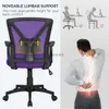Camp Furniture Adjustable Mesh Office Chair Mid Back Executive Chair with Wheels Purple YQ240315