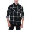 Chemises décontractées pour hommes Streetwear Hommes Chemise en flanelle à carreaux à manches longues Poitrine Deux poches Design Mode Bouton imprimé USA Taille S-XXL