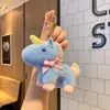 Colorful Animal Stuffed Plush Doll Key Ring Bag Pendant Grab Machine Wholesale Plush Bow Horse Keychain 2024