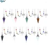 Colares Pingente Ayliss Ametista Reiki Cura Pêndulo de Cristal para Dowsing Adivinhação 6 Facetada Gemstone Yoga Pêndulos de Energia