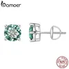 Green Earrings for Women Solid 925 Sterling Silver Heart Prong 2CTW VVS1 Lab Diamonds Wedding Jewelry 240227