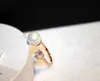 Sparkling diamond zirconia pretty pearl rings fashion luxury designer open ring for women girls adjustable