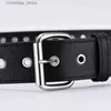 Gürtel Neue Mode Damen Leder Punk Belt Hollow Nietgipfeln Luxusbrand Gürtel Persönlichkeit Rock Wild Verstellbarer Trend Belt2021Newy240315