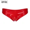 Underbyxor Mens Look Hot Latex Patent Leather Underwear Glossy underkläder trosor Elastisk midjeband Bulge Pouch Briefs Low Rise UnderpantsC24315