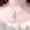 Pingente colares moda link corrente borla zircon estrela lua charme colar para mulheres meninas festa de casamento jóias presente dz003