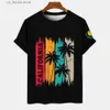 Men's T-Shirts Coconut Print Mens T Shirt Beach Style Casual Short Slve Sweatshirt Y2k Mens Clothing Summer O-Neck Pullover Male Strtwear Y240315