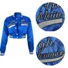 Embroidery Cotton Womens Short Baseball Jacket Ladies Chic Fall Streetwear Jackets For Women 75 s