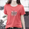 Pure Cotton Short Sleeved T-shirt för Womens Summer Instagram Trend 2023 Nya kvinnor överdimensionerade lösa och mångsidiga bottenskjorta topp-t-shirt