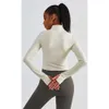 Lu Align Lemon Long Donna Sport Corto Top Manica Zip Intera Yoga Cappotto Fiess Giacca da Corsa con Pollice Jack Palestra Allenamento Abbigliamento Sportivo J