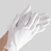 24 pares de guantes blancos Etiqueta de algodón puro Placa de juego delgada Tela de cuentas Hombres y mujeres que trabajan Trabajo Protección laboral Desgaste Resist218h