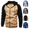 Men's Hoodies Men Hooded Zipper Sweatshirt Drawstring Cardigan Stylish Mid-length Jacket For Fall Spring Soft Warm Coat