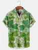 Erkekler Sıradan Gömlek Hawaii Gömlek Erkekler İçin Tişörtler Kısa Kollu Tee Üstler Büyük Boy Yaz Dört Yaprak Yonca Giyim Takip
