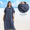 Toalha de banho extra grande grosso com capuz praia mudando robe secagem rápida microfibra toalha de surf poncho para homens e mulheres 240308