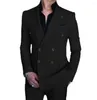 Costumes pour hommes SOLOVEDRESS costume blanc décontracté deux pièces double boutonnage bureau réunion Blazer pantalon personnalisable