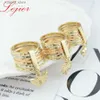 Cluster-Ringe Lejier 2023 Oro Laminado Dreifarbiger Stil 18 Karat Gold Elefanten-Herz-Blumen-plattierter Ring für Frauen Klassischer feiner Fingerschmuck L240315