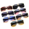 Sonnenbrille 2024 Gradienten Schild Männer Frauen Leopard Quadrat Luxus Trend Mode PC Objektiv Legierung Metall Dekorieren Coole Sonnenbrille