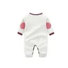 Voorschoolse jumpsuit meisje V-hals gebreide babykleding babyjongen wrap kinderkleding lente pasgeboren baby jumpsuit 240315