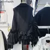 女性のベスト気質ベストコートコート服を衣服のノースリークチュニックファッションカジュアルタンクパッチワークフリル不規則なウエストコート2024 ROPA