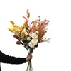 Autunno Rayon Rose Bouquet botanico Disposizione dei fiori fai da te Festa di nozze Decorazioni per il giardino di casa Accessori Piante finte 240306