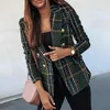 Women's Suits Trendy Autumn Blazer Slim Fit Women Plaid Print Business Casual Winter Coat Warm