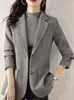 Damenanzüge Blazer Frauen Herbst Umlegekragen Langarm Tops Mantel Koreanische Mode Temperament Slim Fit Jacke