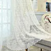 Gardiner vita spetsar tyll gardiner för sovrum blommor fönsterbehandlingar europeiska style ren voile för vardagsrum kök drapi flicka rum