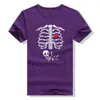 Maternità Halloween Scheletro T-shirt Coppia X-ray Bambino Gravidanza Tee Uomo Hamburger Cibo Divertente Annuncio di gravidanza Y2k Vestiti 240312