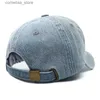 Ball Caps 2023 Nowa luksusowa marka My Hafted Wash Denim Baseball Hat Mens Wysokiej jakości czarny vintage Y2K Dad Hat Gorilla HomeBrey240315