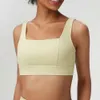 Lu Align Lemon Neck Women Yoga Square Fiess Bra Solid Color Sexy Back Adjustable Sports Underwear Breathable Gym Running Crop Top Sportswea