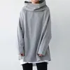 Sweats à capuche pour femmes Modigirl printemps femmes surdimensionné hauts 2024 mode décontracté couleur unie col haut à manches longues T-Shirt pour les femmes