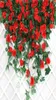 Kunstbloemen Fake Rose Vine Hangende Plant Bloem Decoratief voor Bruiloft Tuin Muur Thuis Party el Kantoor Decoratie5118120